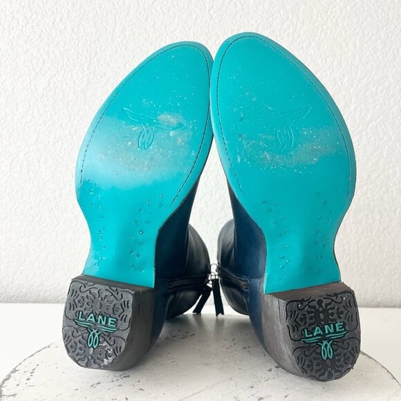 Lane Boots PLAIN JANE Womens Cowboy Bootie 9 Blue Western Cowgirl Ankle Boots - Picture 8 of 11